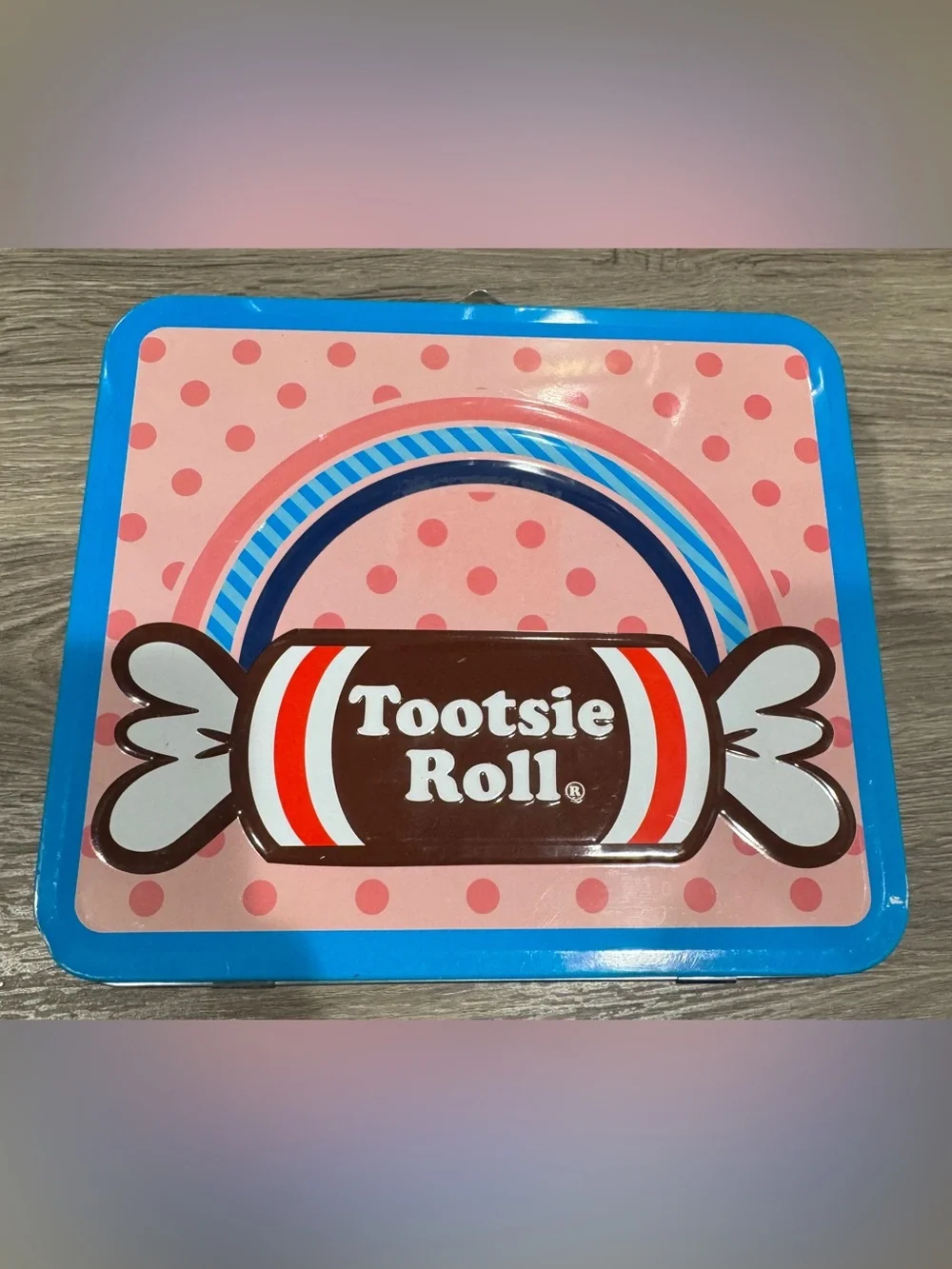 Loungefly Tootsie Roll Pink & Blue Polka Dot Tin